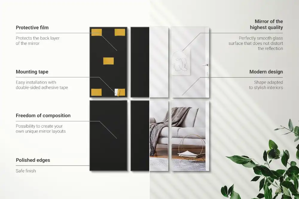 Zrkadlové kachličky obdĺžnikové samolepiace